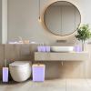 imagePurple Bathroom Set Purple Bathroom Accessories Set with Trash Can 2PCS Soap Dispensers Soap Dish Toothbrush Holder Toothbrush CupToilet Brush Tray and Qtip Holders for Bathroom DecorBamboo Bath SetShower CurtainBath Rugs
