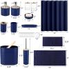 imagePurple Bathroom Set Purple Bathroom Accessories Set with Trash Can 2PCS Soap Dispensers Soap Dish Toothbrush Holder Toothbrush CupToilet Brush Tray and Qtip Holders for Bathroom DecorBathroom SetShower CurtainTowels