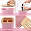 imagePurple Bathroom Set Purple Bathroom Accessories Set with Trash Can 2PCS Soap Dispensers Soap Dish Toothbrush Holder Toothbrush CupToilet Brush Tray and Qtip Holders for Bathroom DecorBamboo Bath SetShower Curtain