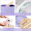imagePurple Bathroom Set Purple Bathroom Accessories Set with Trash Can 2PCS Soap Dispensers Soap Dish Toothbrush Holder Toothbrush CupToilet Brush Tray and Qtip Holders for Bathroom DecorBathroom Set