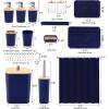 imagePurple Bathroom Set Purple Bathroom Accessories Set with Trash Can 2PCS Soap Dispensers Soap Dish Toothbrush Holder Toothbrush CupToilet Brush Tray and Qtip Holders for Bathroom DecorBamboo Bath SetShower CurtainBath Rugs