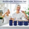 imagePurple Bathroom Set Purple Bathroom Accessories Set with Trash Can 2PCS Soap Dispensers Soap Dish Toothbrush Holder Toothbrush CupToilet Brush Tray and Qtip Holders for Bathroom DecorBathroom Set