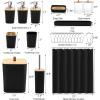 imagePurple Bathroom Set Purple Bathroom Accessories Set with Trash Can 2PCS Soap Dispensers Soap Dish Toothbrush Holder Toothbrush CupToilet Brush Tray and Qtip Holders for Bathroom DecorBamboo Bath SetShower Curtain