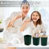 imagePurple Bathroom Set Purple Bathroom Accessories Set with Trash Can 2PCS Soap Dispensers Soap Dish Toothbrush Holder Toothbrush CupToilet Brush Tray and Qtip Holders for Bathroom DecorBamboo Bath Set