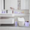 imagePurple Bathroom Set Purple Bathroom Accessories Set with Trash Can 2PCS Soap Dispensers Soap Dish Toothbrush Holder Toothbrush CupToilet Brush Tray and Qtip Holders for Bathroom DecorBathroom Set