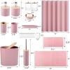 imagePurple Bathroom Set Purple Bathroom Accessories Set with Trash Can 2PCS Soap Dispensers Soap Dish Toothbrush Holder Toothbrush CupToilet Brush Tray and Qtip Holders for Bathroom DecorBathroom SetShower CurtainTowels