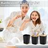 imagePurple Bathroom Set Purple Bathroom Accessories Set with Trash Can 2PCS Soap Dispensers Soap Dish Toothbrush Holder Toothbrush CupToilet Brush Tray and Qtip Holders for Bathroom DecorBamboo Bath Set