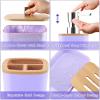 imagePurple Bathroom Set Purple Bathroom Accessories Set with Trash Can 2PCS Soap Dispensers Soap Dish Toothbrush Holder Toothbrush CupToilet Brush Tray and Qtip Holders for Bathroom DecorBamboo Bath SetShower CurtainBath Rugs