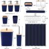 imagePurple Bathroom Set Purple Bathroom Accessories Set with Trash Can 2PCS Soap Dispensers Soap Dish Toothbrush Holder Toothbrush CupToilet Brush Tray and Qtip Holders for Bathroom DecorBamboo Bath SetShower Curtain