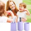 imageResin 6 Pcs Purple Bathroom Set Complete with Toothbrush Holder Lotion Soap Dispenser 2 Qtip Holder DispensersVanity TrayBathroom Tumbler  Countertop Vanity Organizer  Bathroom AccessoriesPurple