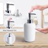 imageResin 6 Pcs Purple Bathroom Set Complete with Toothbrush Holder Lotion Soap Dispenser 2 Qtip Holder DispensersVanity TrayBathroom Tumbler  Countertop Vanity Organizer  Bathroom AccessoriesWhite