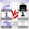 imageResin 6 Pcs Purple Bathroom Set Complete with Toothbrush Holder Lotion Soap Dispenser 2 Qtip Holder DispensersVanity TrayBathroom Tumbler  Countertop Vanity Organizer  Bathroom AccessoriesPurple