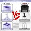 imageResin 6 Pcs Purple Bathroom Set Complete with Toothbrush Holder Lotion Soap Dispenser 2 Qtip Holder DispensersVanity TrayBathroom Tumbler  Countertop Vanity Organizer  Bathroom AccessoriesPurple