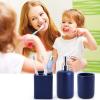 imageResin 6 Pcs Purple Bathroom Set Complete with Toothbrush Holder Lotion Soap Dispenser 2 Qtip Holder DispensersVanity TrayBathroom Tumbler  Countertop Vanity Organizer  Bathroom AccessoriesNavy Blue