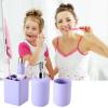 imageResin 6 Pcs Purple Bathroom Set Complete with Toothbrush Holder Lotion Soap Dispenser 2 Qtip Holder DispensersVanity TrayBathroom Tumbler  Countertop Vanity Organizer  Bathroom AccessoriesPurple