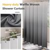 imageShower Curtain Set Beige Bathroom Sets with Shower Curtain and Rugs Glitter Waterproof Shower Curtain with NonSlip Bathroom Rugs for Hotel Shower Bathroom DecorWaffle Grey