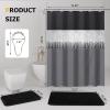 imageShower Curtain Set Beige Bathroom Sets with Shower Curtain and Rugs Glitter Waterproof Shower Curtain with NonSlip Bathroom Rugs for Hotel Shower Bathroom DecorSequin Black