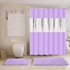 imageShower Curtain Set Beige Bathroom Sets with Shower Curtain and Rugs Glitter Waterproof Shower Curtain with NonSlip Bathroom Rugs for Hotel Shower Bathroom DecorSequin Purple