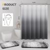 imageShower Curtain Set Beige Bathroom Sets with Shower Curtain and Rugs Glitter Waterproof Shower Curtain with NonSlip Bathroom Rugs for Hotel Shower Bathroom DecorWaffle Grey