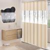 imageShower Curtain Set Beige Bathroom Sets with Shower Curtain and Rugs Glitter Waterproof Shower Curtain with NonSlip Bathroom Rugs for Hotel Shower Bathroom DecorSequin Beige