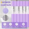 imageShower Curtain Set Beige Bathroom Sets with Shower Curtain and Rugs Glitter Waterproof Shower Curtain with NonSlip Bathroom Rugs for Hotel Shower Bathroom DecorSequin Purple