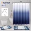 imageShower Curtain Set Beige Bathroom Sets with Shower Curtain and Rugs Glitter Waterproof Shower Curtain with NonSlip Bathroom Rugs for Hotel Shower Bathroom DecorWaffle Navy Blue