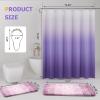 imageShower Curtain Set Beige Bathroom Sets with Shower Curtain and Rugs Glitter Waterproof Shower Curtain with NonSlip Bathroom Rugs for Hotel Shower Bathroom DecorWaffle Purple