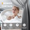 imageShower Curtain Set Beige Bathroom Sets with Shower Curtain and Rugs Glitter Waterproof Shower Curtain with NonSlip Bathroom Rugs for Hotel Shower Bathroom DecorWaffle Grey