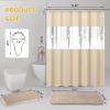 imageShower Curtain Set Beige Bathroom Sets with Shower Curtain and Rugs Glitter Waterproof Shower Curtain with NonSlip Bathroom Rugs for Hotel Shower Bathroom DecorSequin Beige