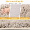 imageShower Curtain Set Beige Bathroom Sets with Shower Curtain and Rugs Glitter Waterproof Shower Curtain with NonSlip Bathroom Rugs for Hotel Shower Bathroom DecorSequin Beige
