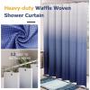 imageShower Curtain Set Beige Bathroom Sets with Shower Curtain and Rugs Glitter Waterproof Shower Curtain with NonSlip Bathroom Rugs for Hotel Shower Bathroom DecorWaffle Navy Blue