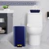imageSmall Bathroom Trash Can with Lid Soft Close 18 Gallon Stainless Steel Garbage Can with Removable Inner BucketWicker Storage Baskets75Count Trash Bags Slim Step Pedal Trash BinsNavy Blue