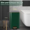 imageSmall Bathroom Trash Can with Lid Soft Close 18 Gallon Stainless Steel Garbage Can with Removable Inner BucketWicker Storage Baskets75Count Trash Bags Slim Step Pedal Trash BinsDark Green