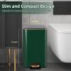 imageSmall Bathroom Trash Can with Lid Soft Close 18 Gallon Stainless Steel Garbage Can with Removable Inner BucketWicker Storage Baskets75Count Trash Bags Slim Step Pedal Trash BinsDark Green