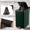 imageSmall Bathroom Trash Can with Lid Soft Close 18 Gallon Stainless Steel Garbage Can with Removable Inner BucketWicker Storage Baskets75Count Trash Bags Slim Step Pedal Trash BinsDark Green