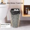 imageWicker Storage Basket  35 Gallon Waterproof Trash Can for Bathroom Bedroom OfficeGrey