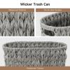imageWicker Storage Basket  35 Gallon Waterproof Trash Can for Bathroom Bedroom OfficeGrey