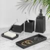 imageBathroom Set  Black Bathroom Accessories Set 5PCS Ceramic Bathroom Accessory Set Bathroom Sets with Soap Dispenser Toothbrush Tumbler Soap Dish Qtip Holder ampamp Vanity TrayBath Set