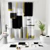 imageBathroom Sets with Shower Curtain and Rugs  Luxury Black Bathroom Accessories Set Shower Curtain Set NonSlip Bathroom Rug Black and Gold Bathroom Decor for HomeBlack