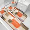imageBlack Memory Foam Bathroom Rug Sets 5 Piece Absorbent NonSlip Bath Mat with Toilet Lid Cover for Bathroom Extra Thick Water Absorbent Black Bath Rugs for Tub Toilet and FloorOrange
