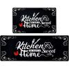 imageBlack and White 2 Pieces Kitchen Runner Rugs Set Non Slip Cushioned Mats for Floor Waterproof Comfort Kitchen Runners Rugs Farmhouse Chef Mats Floor Carpet for SinkLaundry Room