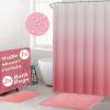imageGreen Bathroom Accessories Set Bathroom Sets with Shower Curtain and Rugs No Slip Bathroom Rugs Super Absorbent Dark Green Bathroom Sets Complete for HomeWaffle Pink