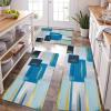 imageKitchen Rugs Sets of 3 Non Slip Washable Kitchen Mats for Floor AntiFatigue Runner Rug with Rubber Backing Waterproof Kitchen Rug Set for Laundry Floor Office HallwayTeal Blue