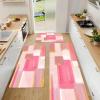 imageKitchen Rugs Sets of 3 Non Slip Washable Kitchen Mats for Floor AntiFatigue Runner Rug with Rubber Backing Waterproof Kitchen Rug Set for Laundry Floor Office HallwayPink